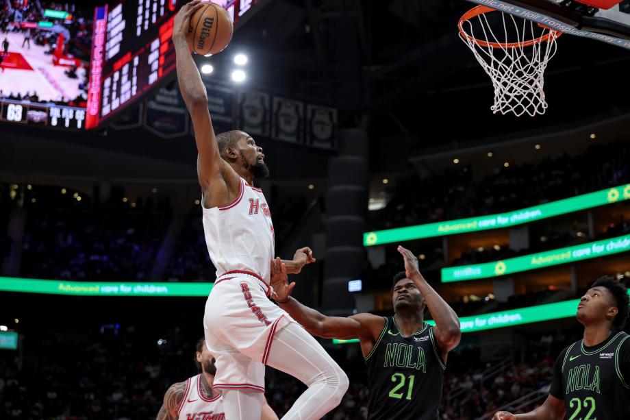 [图]杜兰特总得分升至历史第六 火箭胜鹈鹕